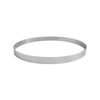 St/S perforated round pastry ring -  10/10 thickness  - Ø140 mm h20 mm