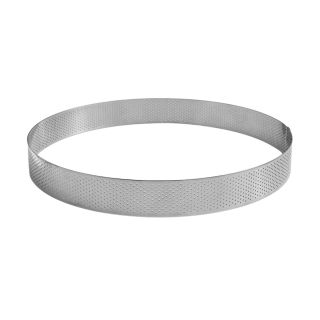 St/S perforated round pastry ring -  10/10 thickness  - Ø220 mm h35 mm