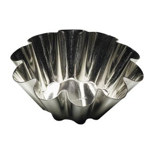 Tin plate brioche withflat bottom - 10 ribs - Ø75/40 mm - h30 mm