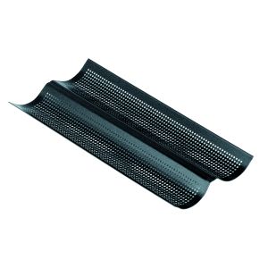 Obsidian non-stick perforated French baguette baking pan - 380 x 160 mm