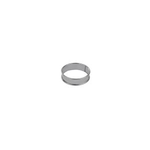 St/st deep tart ring - Rolled edges - 4/10 thickness - Ø80 mm / h27 mm