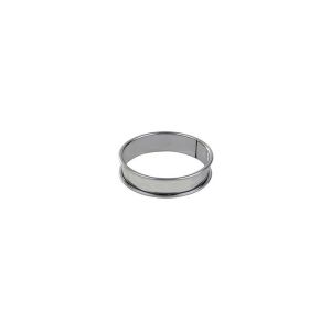 St/st deep tart ring - Rolled edges - 4/10 thickness - Ø100 mm / h27 mm