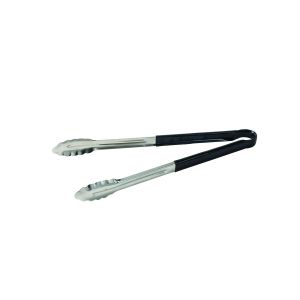 Black PVC and stainless steel tongs - 40 cm - monobloc