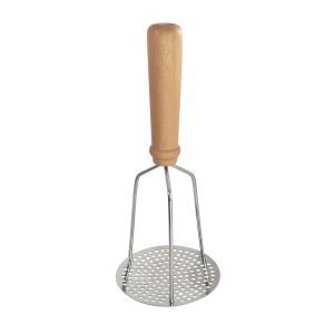 St/st mash sieve pestle - wooden handle