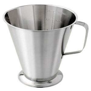 St/st gratuated measure - 1 L - with handle and spout