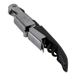 Sommelier corkscrew - black - double lever - branding possible