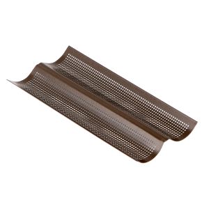 Bandeja perforada para pan "baguette" - Antiadherente - 380 x 160 mm