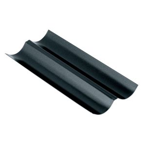 Bandeja perforada para 2 "baguettes" - antiadherente Obsidian - 380 x 160 mm