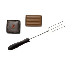 Tenedor para chocolate - acero inoxidable - mango de plástico - 3 dientes
