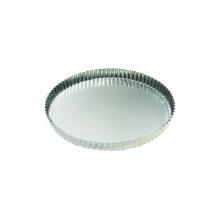 Tin plate round fluted tart mould - Ø200/185 mm h25 mm