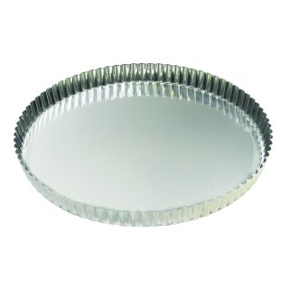 Tin plate round fluted tart mould - Ø300/280 mm h26 mm
