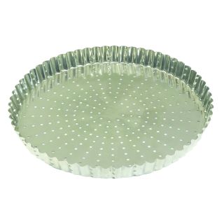 Tin plate perforated fluted tart mould - Ø300 mm h28 mm