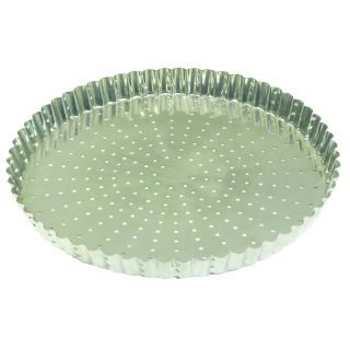 Tin plate perforated fluted tart mould - Ø320 mm h28 mm