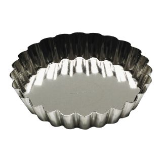 Tartelette ronde cannelée - fer blanc - fond fixe - Ø80/70 mm h12 mm