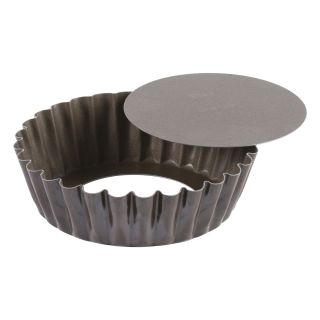 Non-stick round fluted cake mould - Removable bottom - Ø100/80 mm - h30 mm