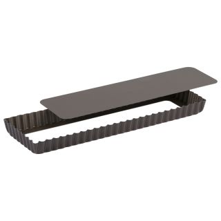 Tarte maison cannelée - antiadhérente - fond mobile - 350x110 mm dim ext / 340x100mm dim int - h25mm