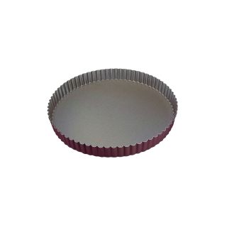Tourtière ronde cannelée - antiadhérente - fond fixe - Ø200/185 mm h25 mm
