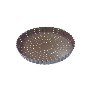Tortiera acanalada perforada - Antiadherente - Fondo fijo - Ø 220 mm - A 25 mm