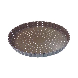 Tortiera acanalada perforada - Antiadherente - Fondo fijo - Ø 260 mm - A25 mm