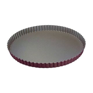 Tourtière ronde cannelée - antiadhérente - fond fixe - Ø280/270 mm h25 mm