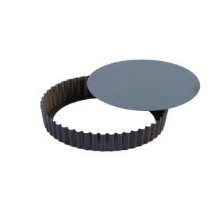 Non-stick round fluted tart mould - Removable bottom - Ø200/185 mm h25 mm