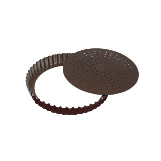 Non-stick perforated fluted tart mould - Removable bottom - Ø200 mm h28 mm