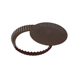 Non-stick perforated fluted tart mould - Removable bottom - Ø220 mm h28 mm
