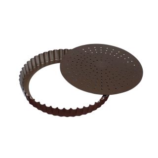 Non-stick perforated fluted tart mould - Removable bottom - Ø240 mm h28 mm