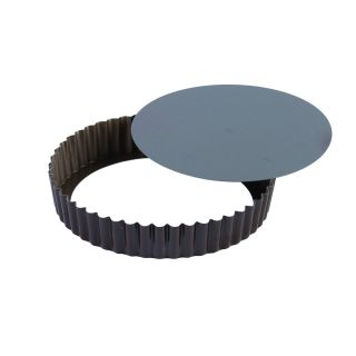 Non-stick round fluted tart mould - Removable bottom - Ø260/240 mm h25 mm