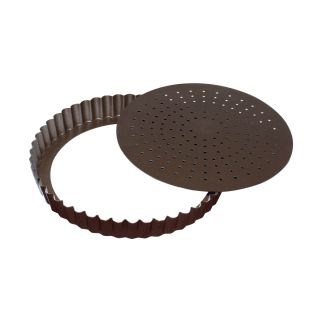 Tourtière cannelée perforée - antiadhérente - fond mobile - Ø260 mm h28 mm