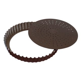 Non-stick perforated fluted tart mould - Removable bottom - Ø300 mm h28 mm