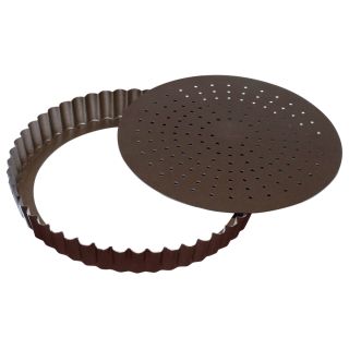 Non-stick perforated fluted tart mould - Removable bottom - Ø320 mm h28 mm