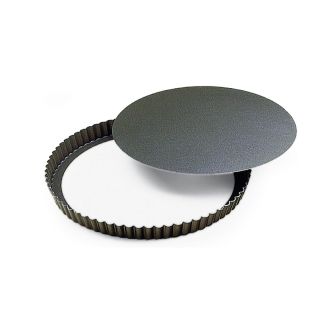 Non-stick medium deep round fluted tart mould - Removable bottom - Ø240/225 mm h35 mm