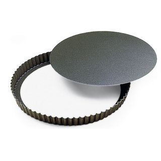 Tourtière ronde cannelée haute - antiadhérente - fond mobile - Ø300/280 mm h35 mm
