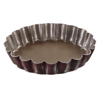 Boîte de 6 tartelettes rondes cannelées Ø100 mm - antiadhérent - fond fixe