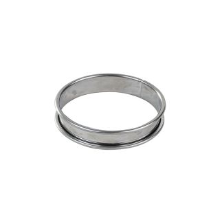 St/st deep tart ring - Rolled edges - 4/10 thickness - Ø180 mm / h27 mm