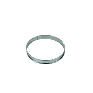 St/st deep tart ring - Rolled edges - 4/10 thickness - Ø200 mm / h27 mm