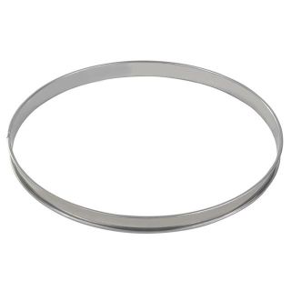 St/st deep tart ring - Rolled edges - 4/10 thickness - Ø320 mm / h27 mm