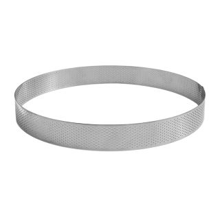Cercle à tarte perforé - inox - épaisseur 10/10ème - Ø 240 mm h35 mm