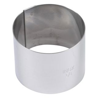 Cercle à mousse inox - épaisseur 6/10è - Ø80 mm h40 mm