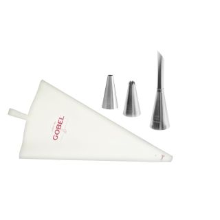 Kit pâte à choux (3 douilles inox / 1 poche nylon 300 mm / recettes)