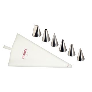 Boîte cristal de 6 douilles inox assorties + poche nylon 300 mm