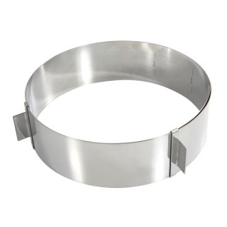 St/st adjustable cake ring - 160 to 280 mm diameter h60 mm