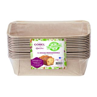 Pack de 15 moldes cake profesional - Origine - 23,3x11x6,5cm (papel prof. biodegrad.)