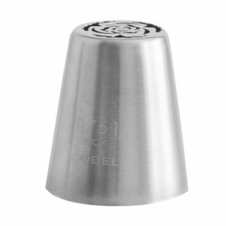 Douille russe fleur R751 - inox - Ø 25 mm - sur carte avec trou européen