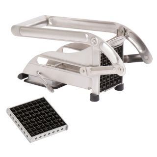 Coupe-frites ménager inox sur ventouse - 2 couteaux