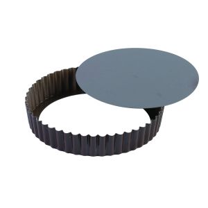 Tourtière ronde cannelée - antiadhérente - fond mobile - Ø280/270 mm h25 mm