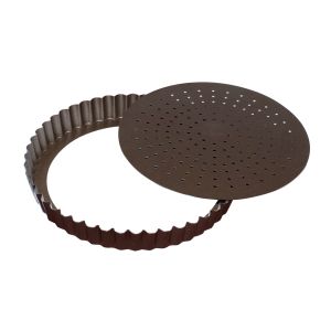 Non-stick perforated fluted tart mould - Removable bottom - Ø280 mm h28 mm