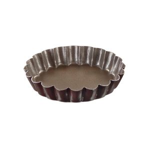 Set of 6 non-stick round fluted tartlet mould box - Ø100 mm
