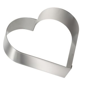 St/st cake frame - heart - 65 x 60 x 30 mm